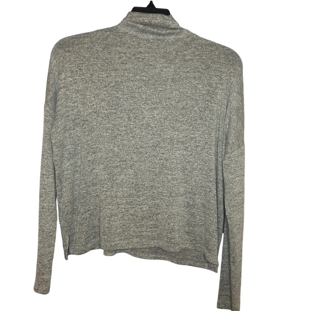 Banana Republic luxspin cozy pullover shirt turtleneck space dyed gray large - Picture 3 of 7